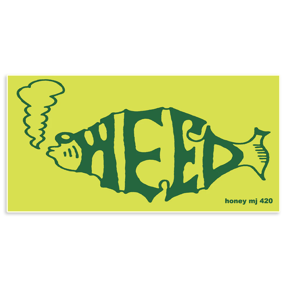 WEED FISH STICKER