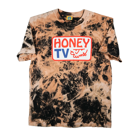 HONEY TV OVER-BLEACHED BOX LOGO BLEACH TEE