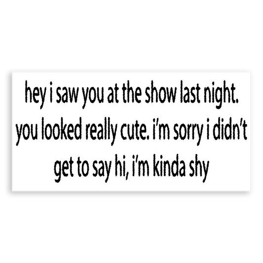 SHY SHOW STICKER