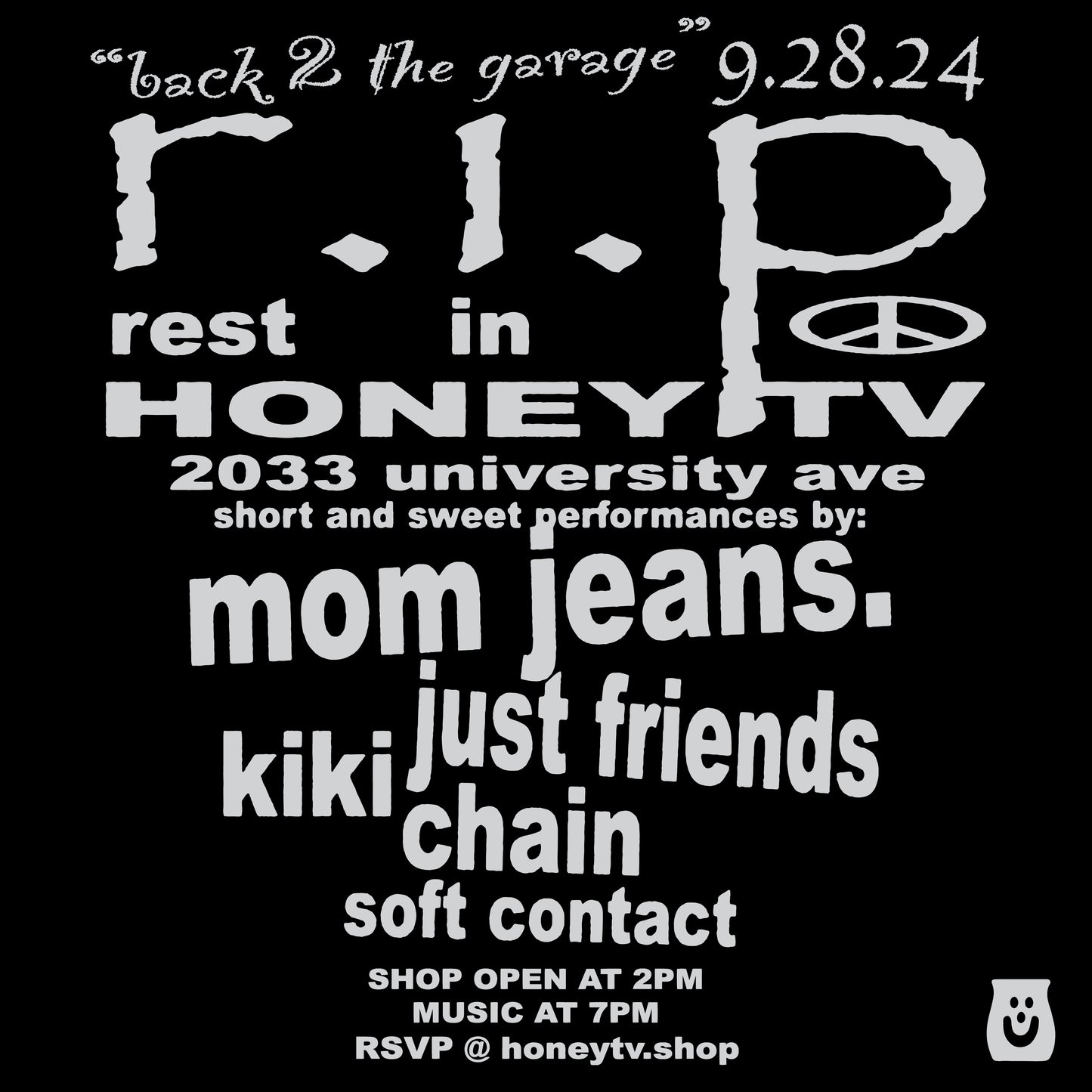9/28 - BACK 2 THE GARAGE TICKET