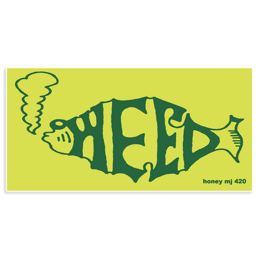 WEED FISH STICKER