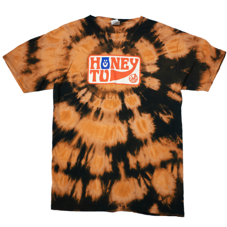BLEACHED TEE - L - TIGER BURST