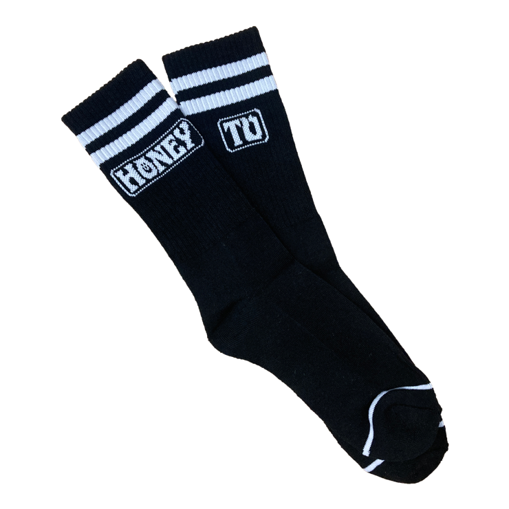 BLACK HTV LOGO SOCKS