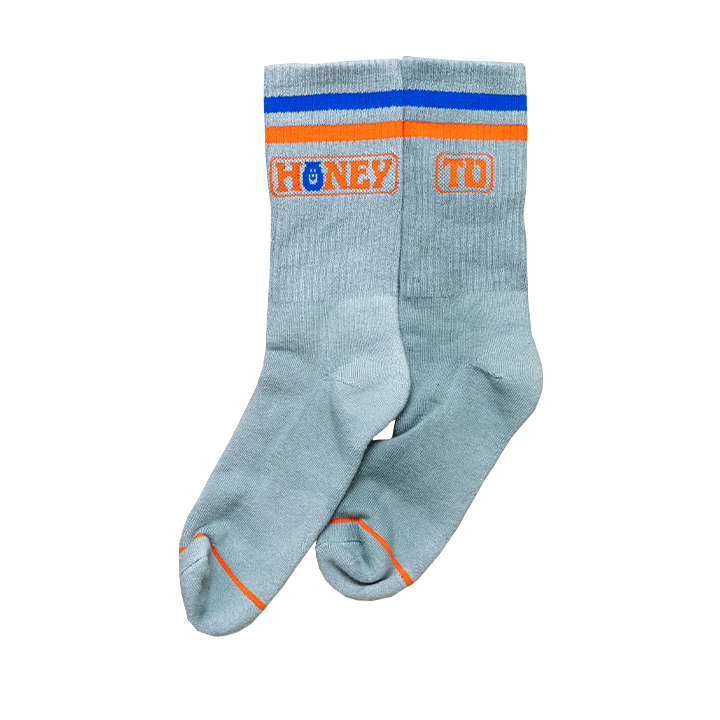 HTV LOGO SOCKS - STONE GREY