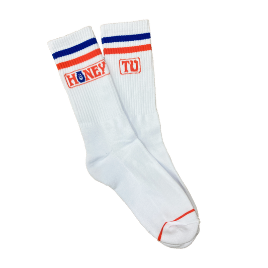 WHITE HTV LOGO SOCKS