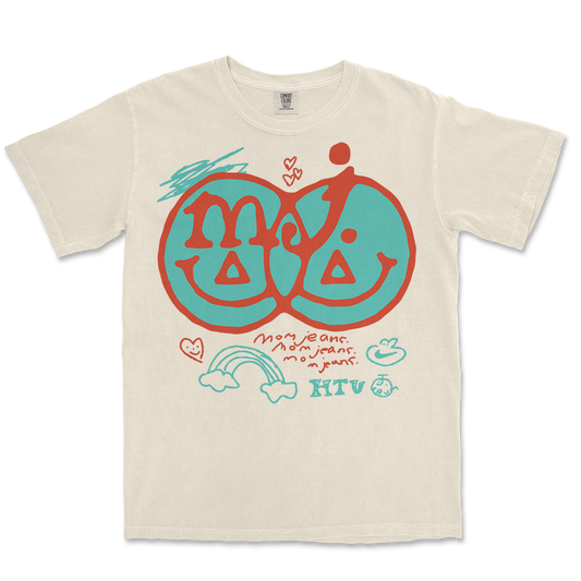 MOM JEANS. SCRIBBLE TEE