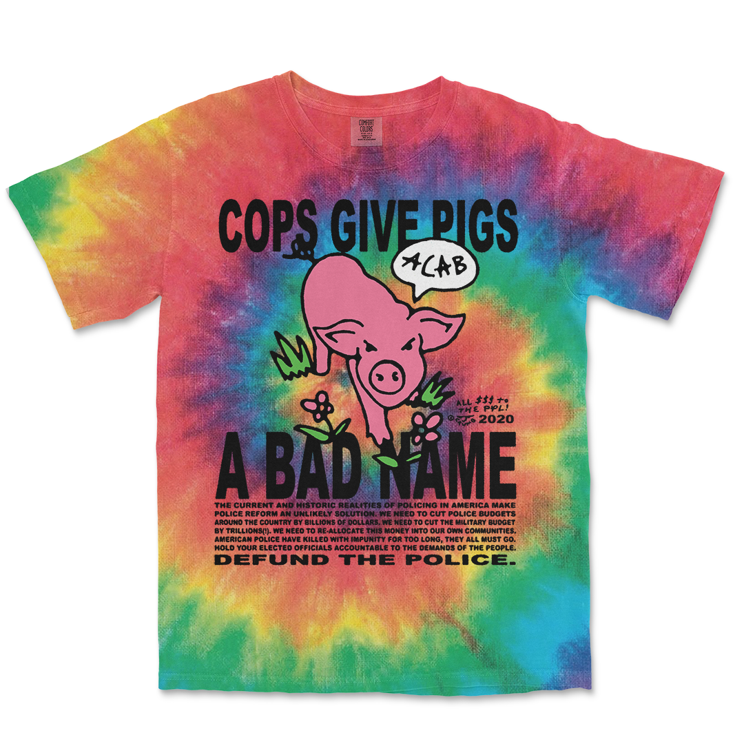 PIGS TIE DYE T-TEE