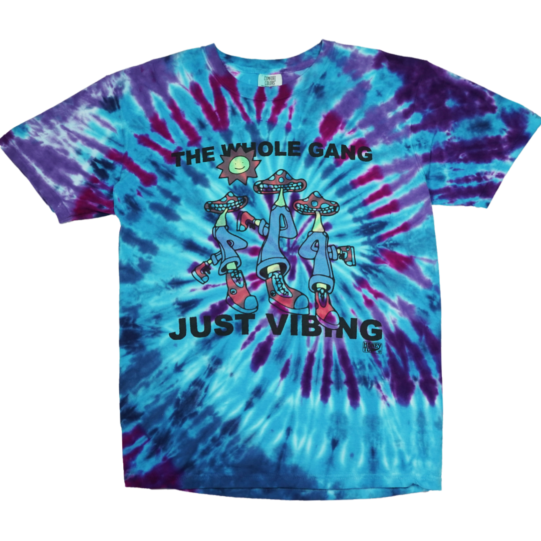 VIBING TIE-DYE TEE - 22 - L