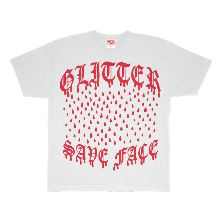 WHITE GLITTER TEE